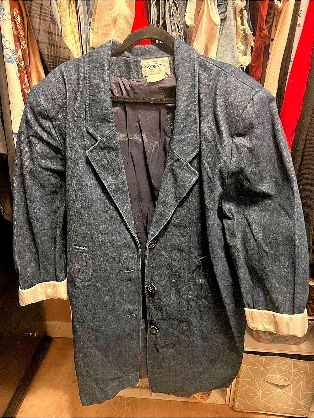 Vintage Authentic Forenza Blue Denim Blazer Jacket